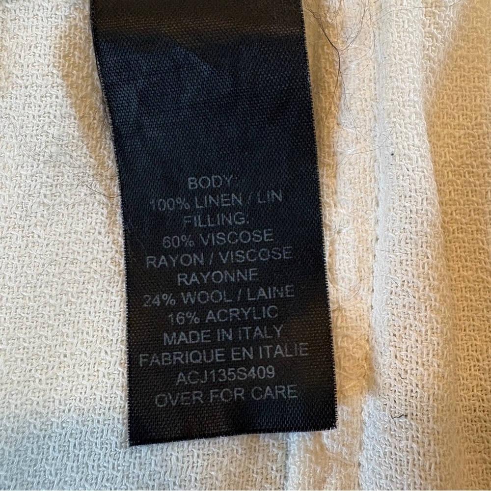 🤍 Donna Karan Collection Linen Blend Button Jacket | Made in Italy | Size US 8 - Picture 11 of 15